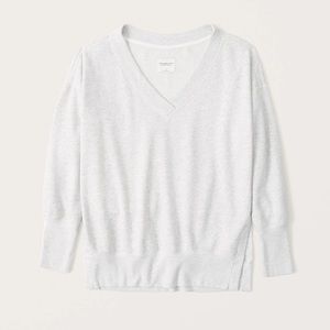 Abercrombie Split-Hem Tunic V-Neck Sweatshirt new